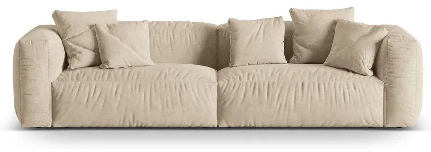 Canapea modulară bej cu tapițerie din catifea 320 cm Martina – Micadoni