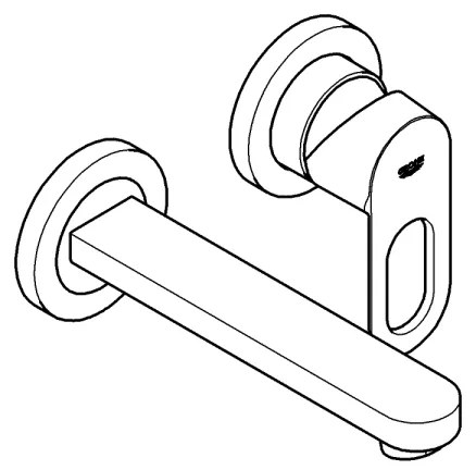 GROHE 20289000 - Baterie pentru lavoar cu două orificii BAULOOP 110 mm, crom lucios