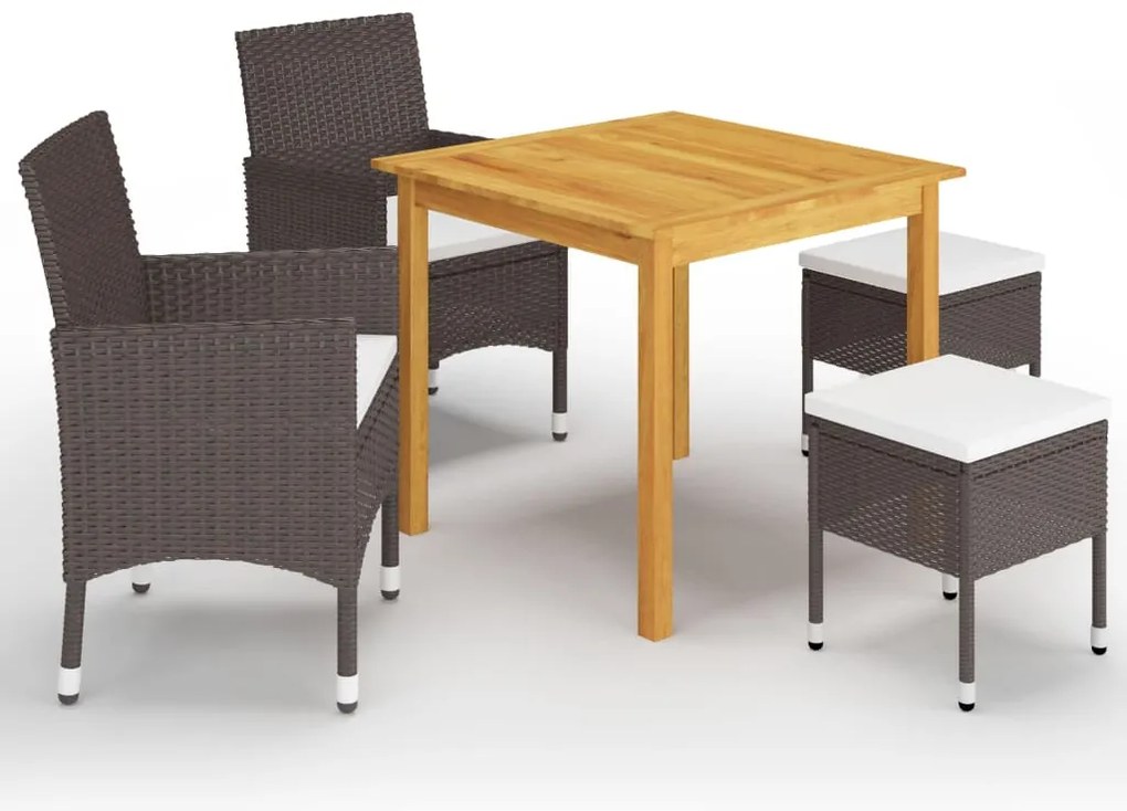 vidaXL Set mobilier de grădină, 5 piese, maro