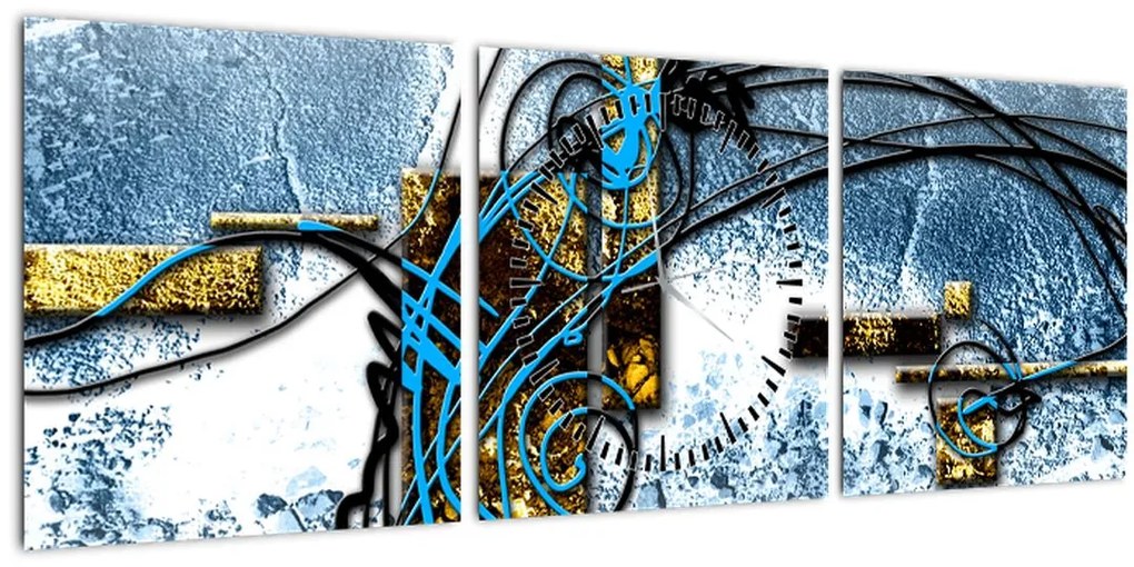 Tablou abstract (cu ceas) (90x30 cm)