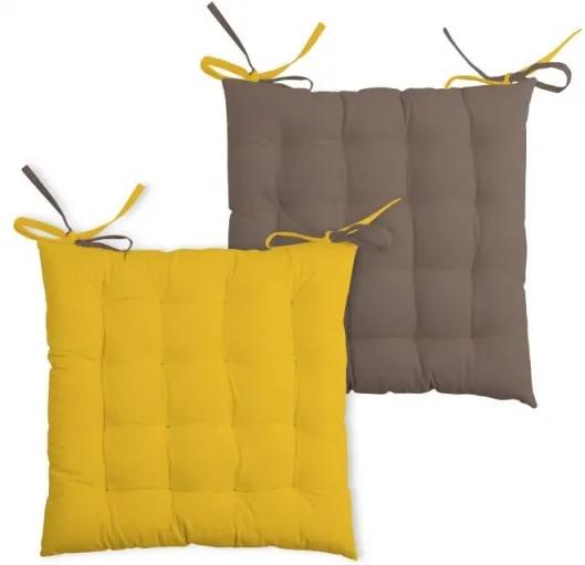 Pernă galbenă pentru scaun Duo Galette Moutarde Taupe 40x40 cm
