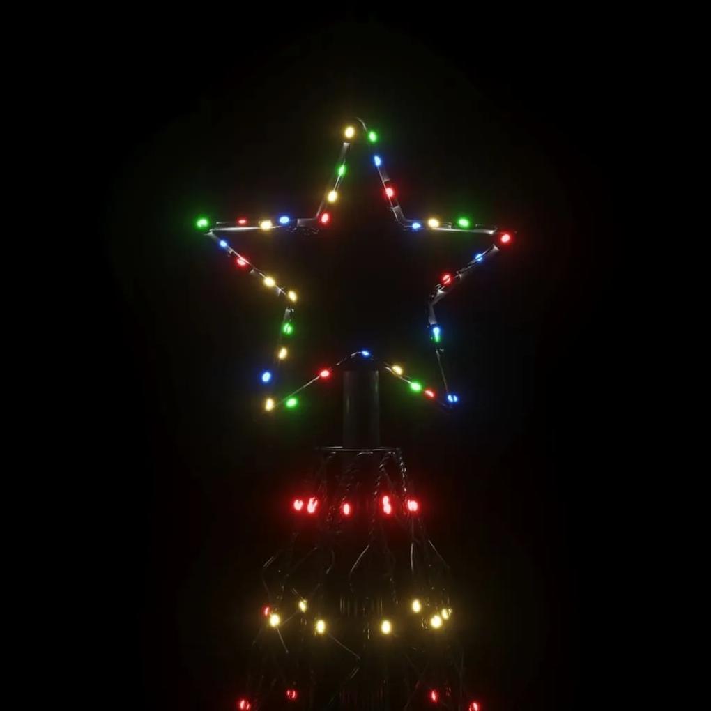 Brad de Craciun conic, 1400 LED-uri, multicolor, 160x500 cm Multicolour, 500 x 160 cm, Becuri LED in forma zigzag, 1
