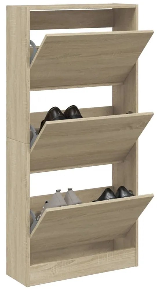vidaXL Pantofar, stejar sonoma, 60x21x125,5 cm, lemn compozit