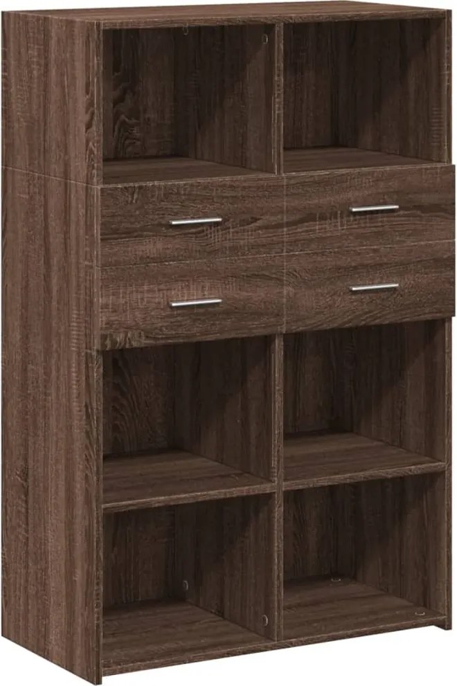 vidaXL Dulap înalt, stejar maro, 80x42,5x124 cm, lemn prelucrat