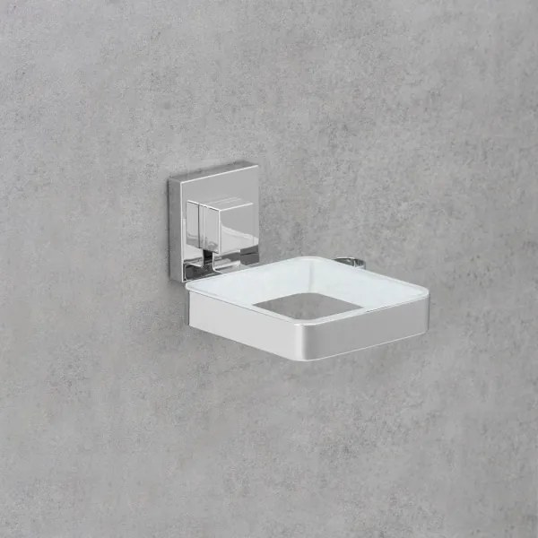 WENKO 22682100 -Suport pentru uscător de păr VACUUM-LOC QUADRO ED 13,5x14 cm argintiu/crom