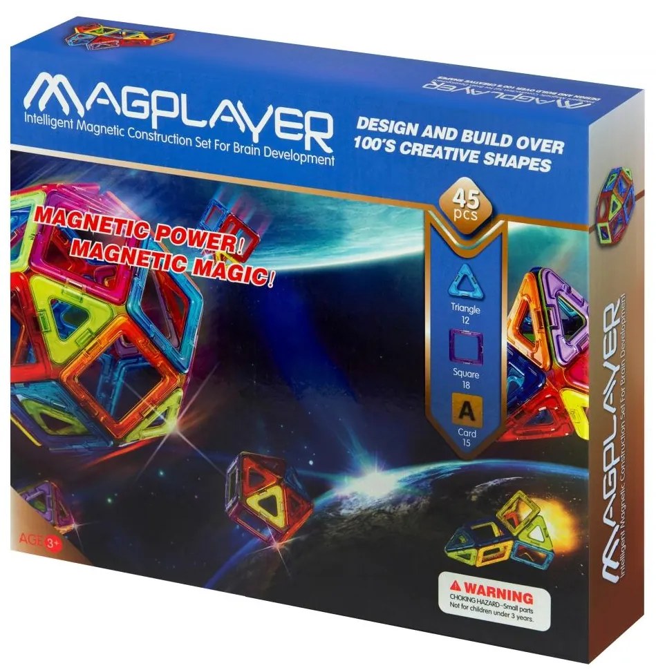 JOC DE CONSTRUCTIE MAGNETIC - 45 PIESE - MAGPLAYER (MPA-45)