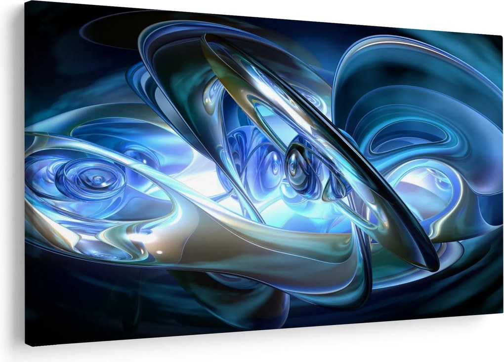 Tabloul fractalilor în albastru (90x60 cm)