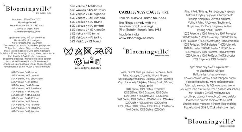 Pernă decorativă din amestec de bumbac 35x50 cm Adelona – Bloomingville