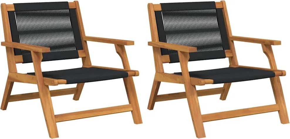 vidaXL Mobilier de grădină 2 pcs Negru 67 x 76 x 73 cm