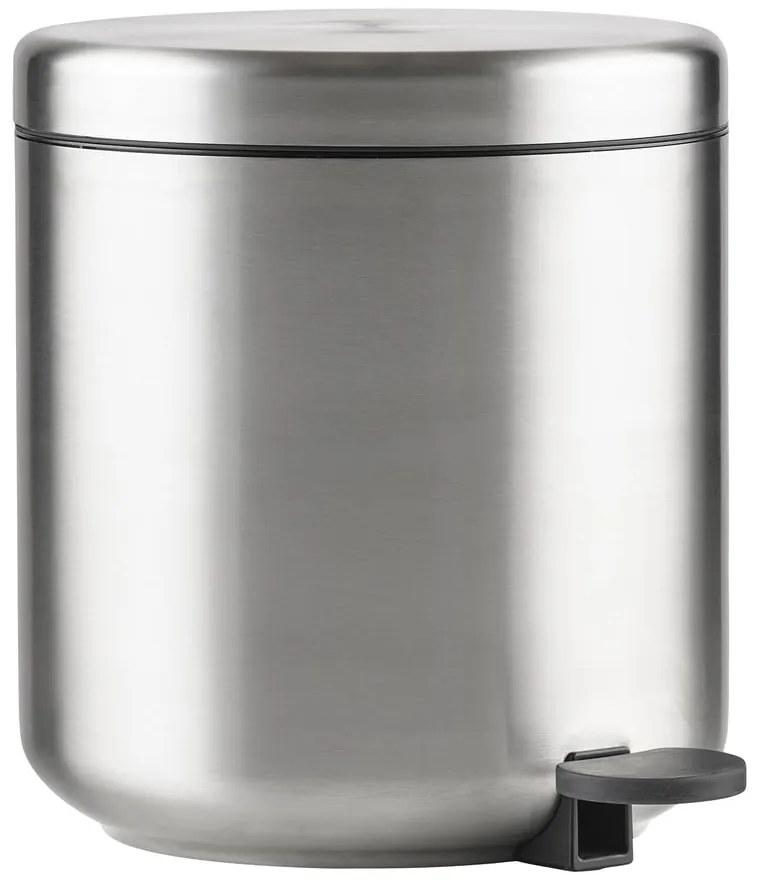 Coș de gunoi argintiu mat cu pedală din oțel inoxidabil 4 l Ume – Zone