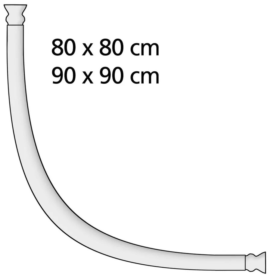 Suport curbat pentru perdea duș Wenko, alb