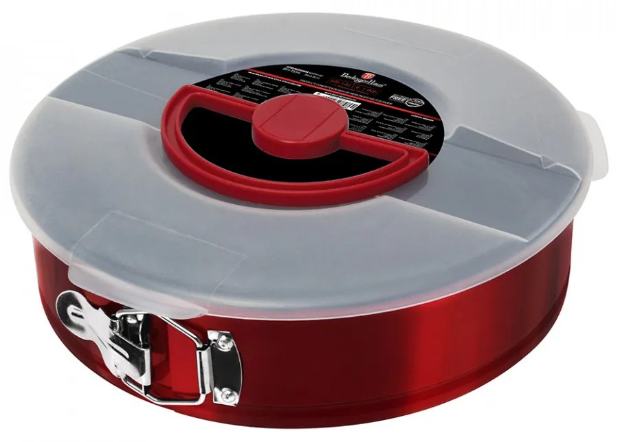 Tava pentru copt rotunda cu pereti detasabili cu capac 26x6.8cm Metallic Line Burgundy Edition Berlinger Haus BH 1554