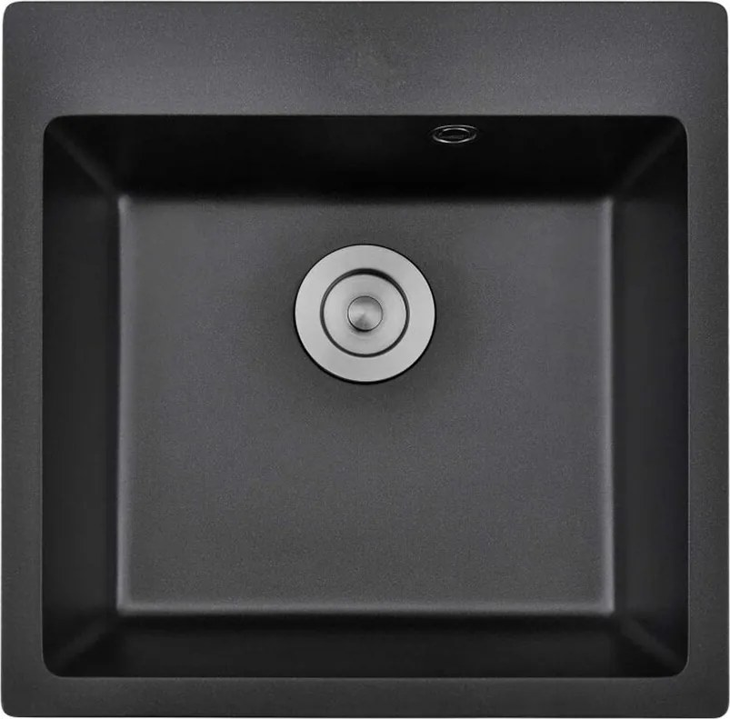 Chiuveta compozit Inter Ceramic finisaj granit negru 50x50 cm