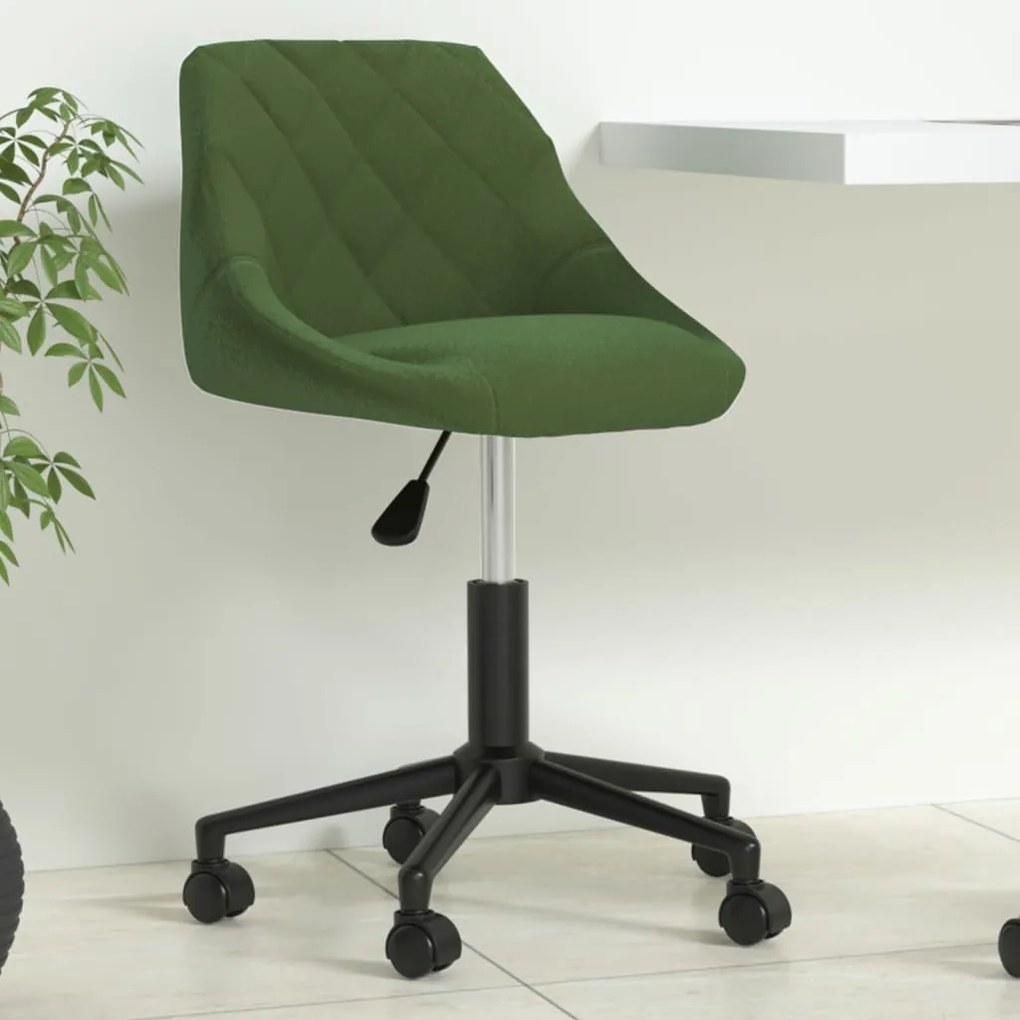 vidaXL Scaun de birou pivotant, verde închis, catifea