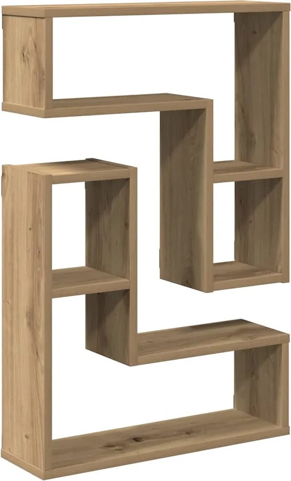 vidaXL Rafturi de perete cub 2 buc. stejar artizanal, 50x15x50 cm lemn