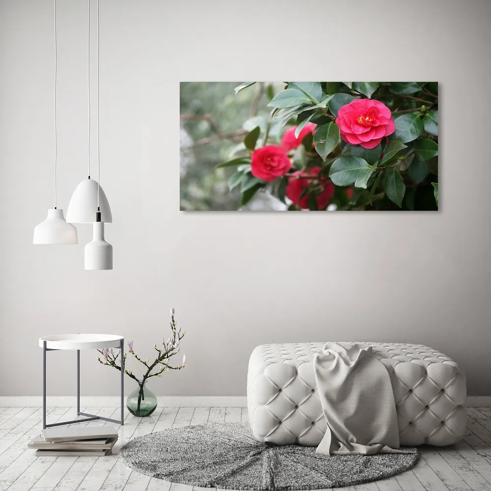 Pictura pe sticlă acrilică Camelia