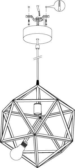 Eglo 49761 - Lampa suspendata EMBLETON 1xE27/60W/230V