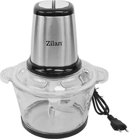 Tocator legume-fructe Zilan ZLN3898 din inox, Vas din sticla capacitate 2L, 2 trepte de viteza + pulse, Putere 400W