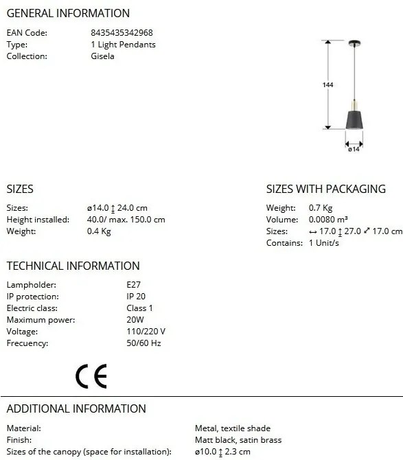 Pendul design moderm Gisela