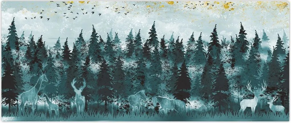 Tablou - Animale din pădure (120x50 cm)