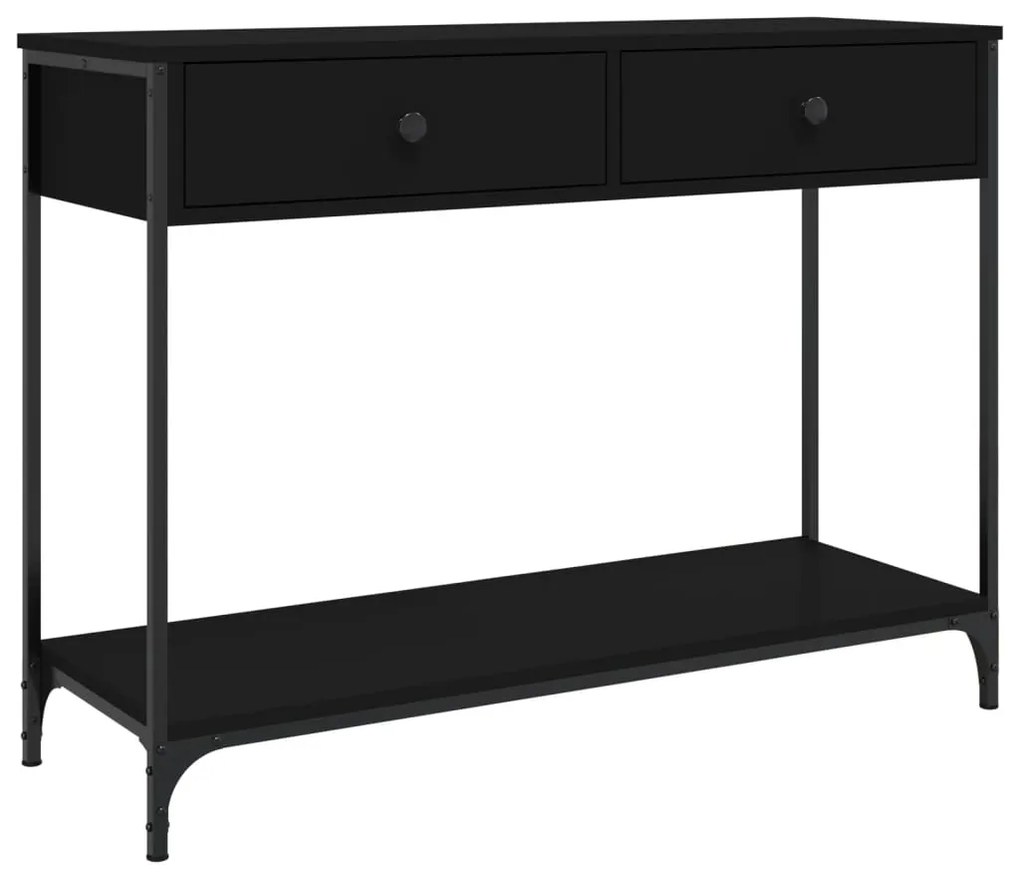 834170 vidaXL Măsuță consolă, negru, 100x34,5x75 cm, lemn compozit