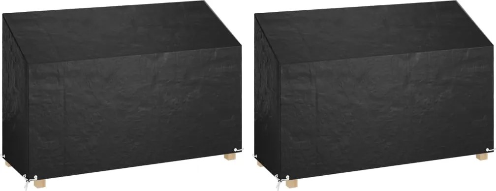 vidaXL Huse bancă grădină 2 buc 8 ocheți, 190x70x70/88 cm, polietilenă