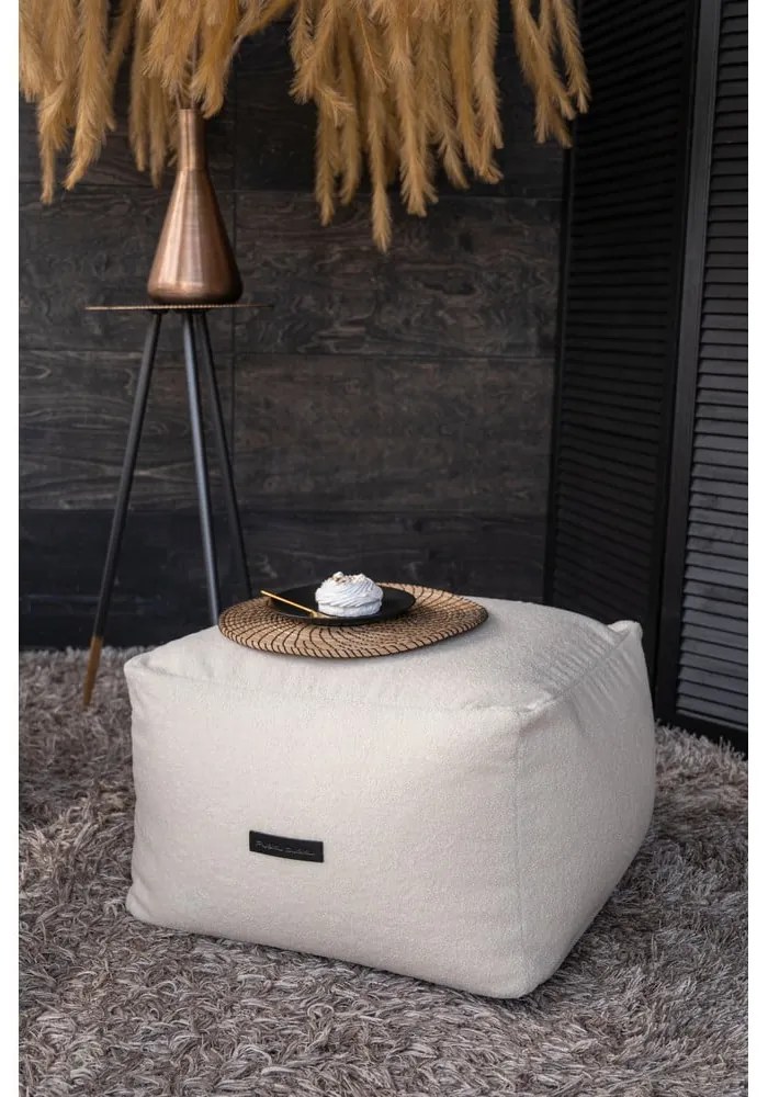 Fotoliu bean bag maro cu tapițerie din catifea reiată Softbox MooG – SLOWDOWN