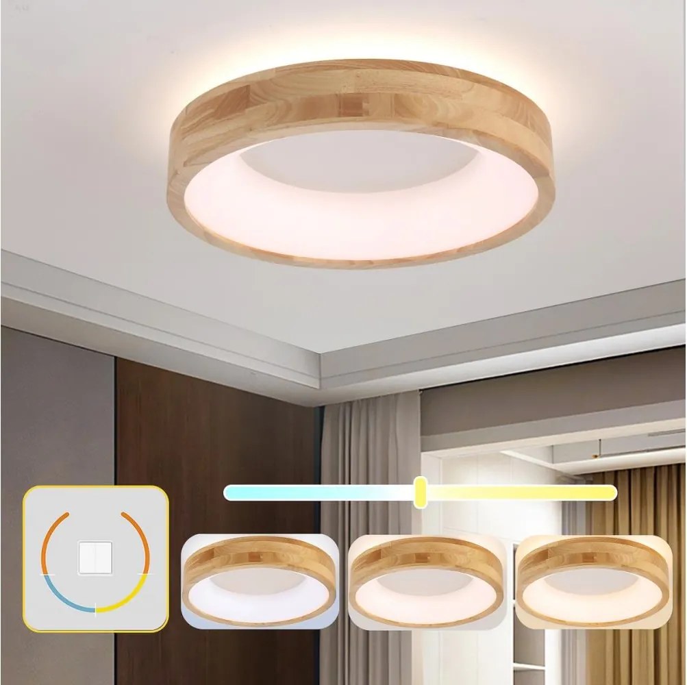 Brilagi-LED Plafonieră FALCON WOOD LED/30W/230V 3000/4000/6000K 45 cm lemn