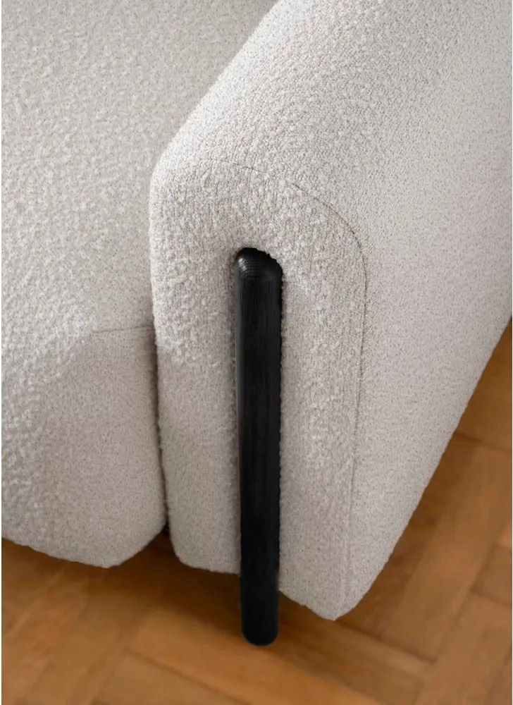 Canapea grej extensibilă/cu spațiu de depozitare cu tapițerie din țesătură bouclé 244 cm Arcadova – ELTAP