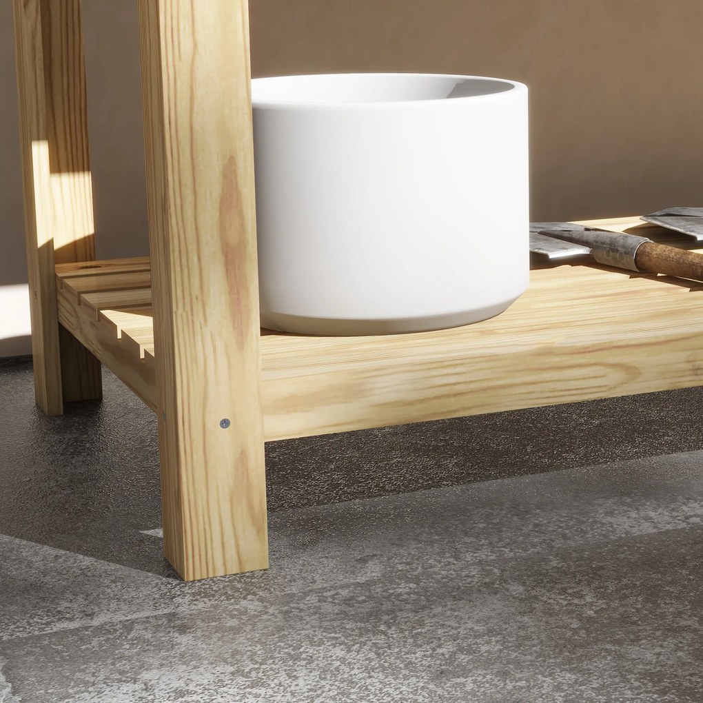 Outsunny Jardinieră pe picioare cu separator detașabil, raft, inserturi pentru irigare, material geotextil de drenaj 115L x 46l x 75Î cm | Aosom Romania