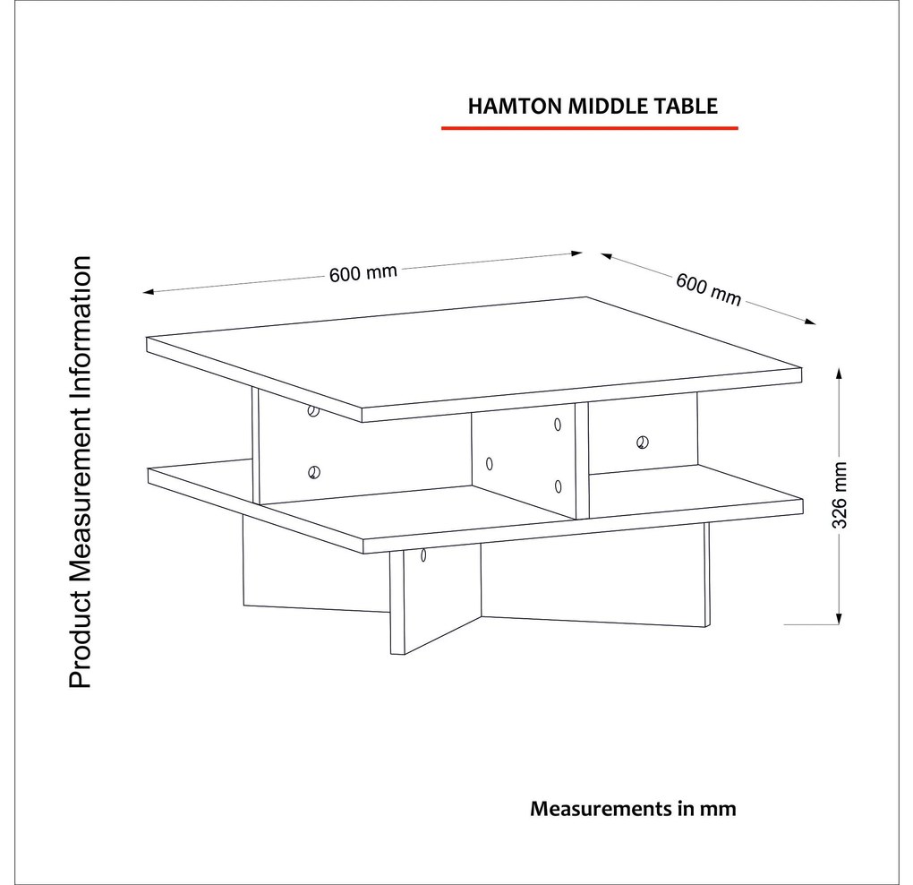 Masă de cafea Hamilton (Nuc + Alb). 1089468
