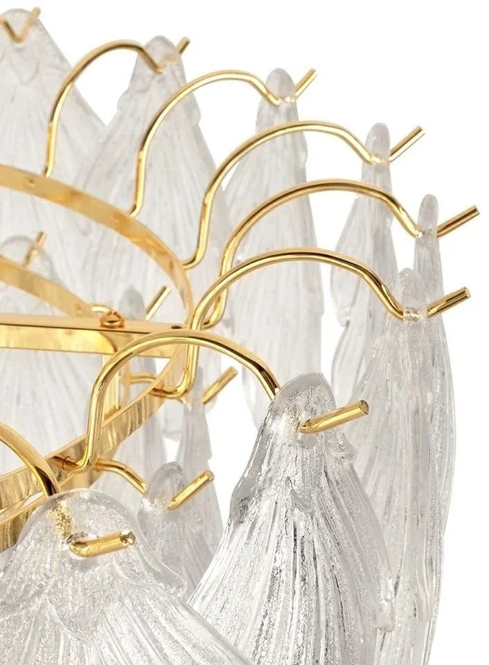 Lustra suspendata metal auriu si sticla SCARLETT 80