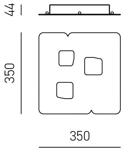Plafoniera moderna GISELLE 35x35cm, alb, gri sau argintiu