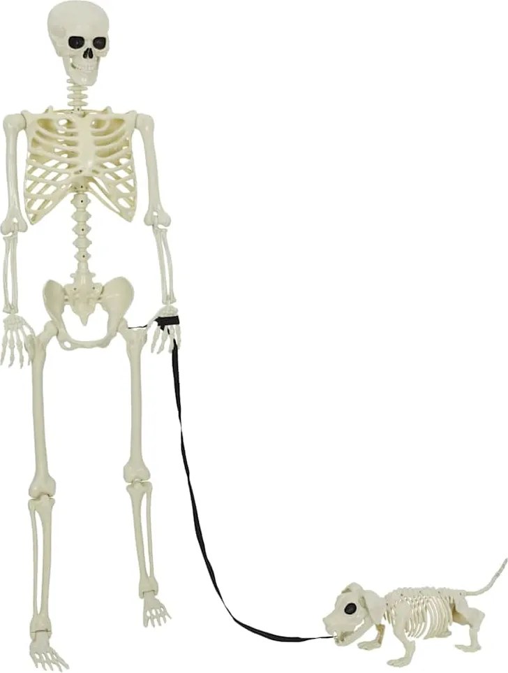 vidaXL Schelet de decorare de Halloween 2 pcs Alb Polipropilenă