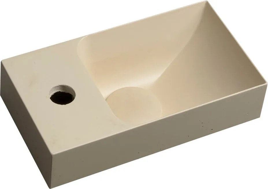 Chiuvetă mică pentru WC crem din beton 31x17 cm Piccolino – Sapho