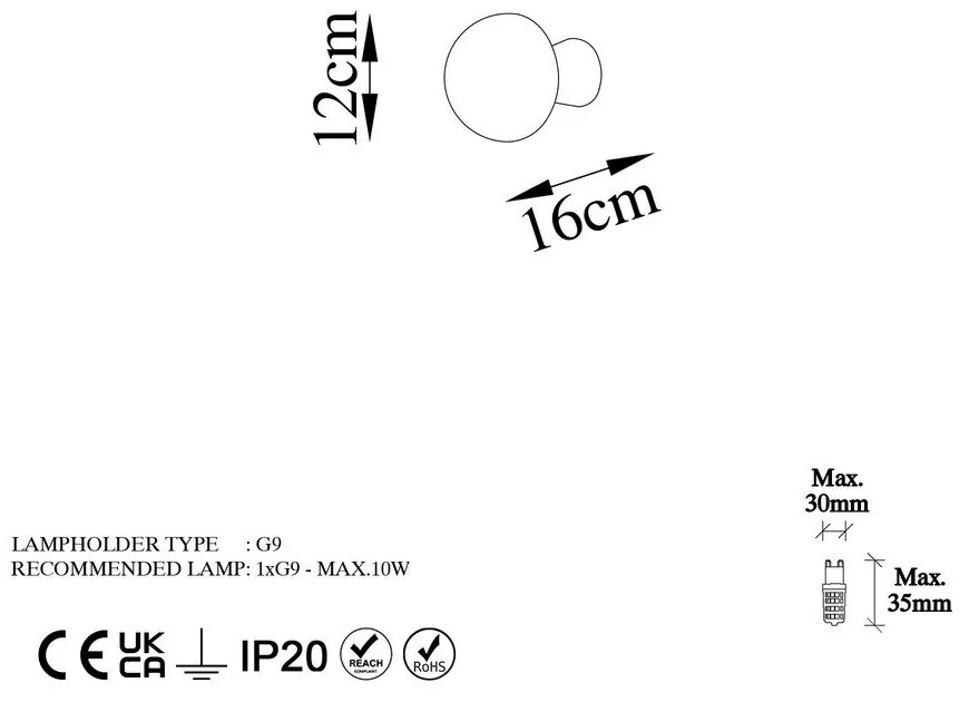 Aplică de perete în culoarea bronz ø 12 cm Fungal – Opviq lights