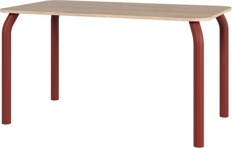 Masă de dining cu blat cu aspect de lemn de stejar 80x140 cm Meko – noo.ma