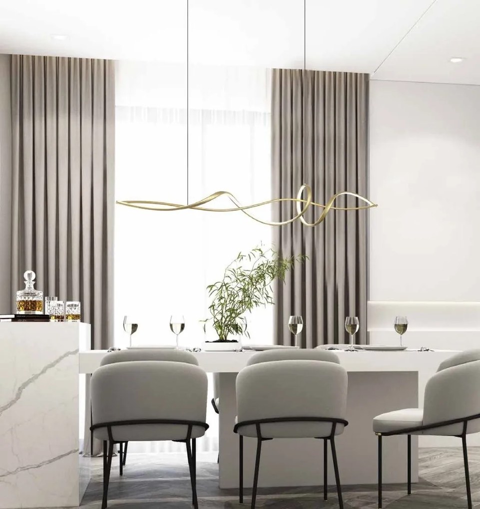 Lustra LED suspendata design modern decorativ Minimal aurie