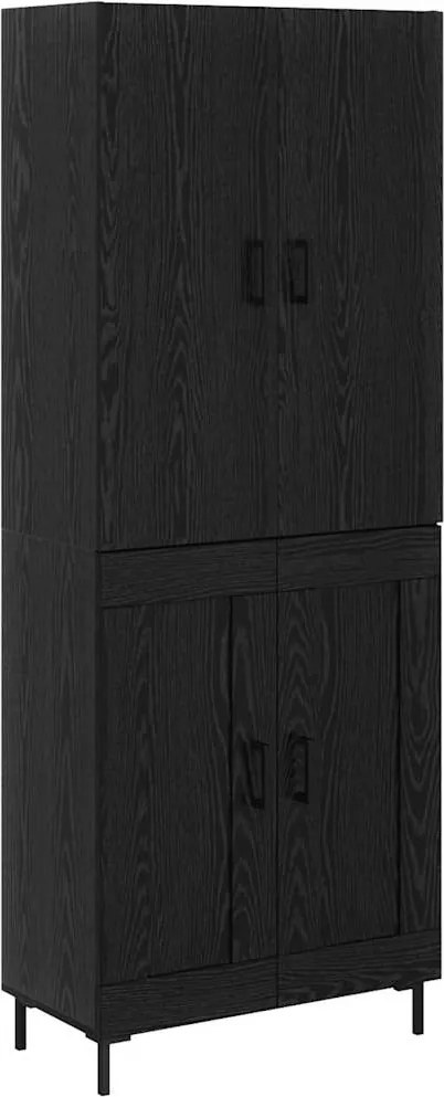 vidaXL Bufet Pe perete Stejar Negru 69,5 x 34 x 180 cm Lemn compozit