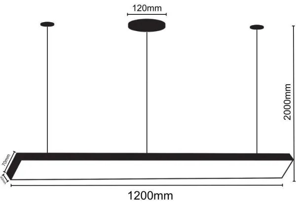 Lustră LED pe cablu LED/32W/230V 4000K d. 120 cm negru