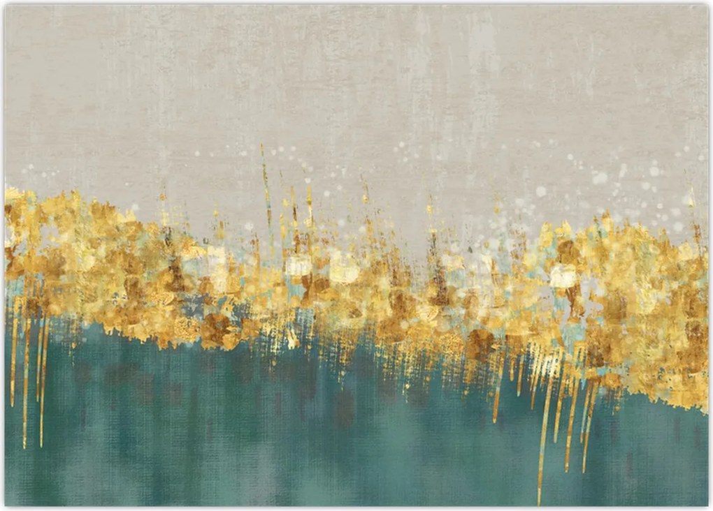 Tablou - Textura cu decor auriu (70x50 cm)