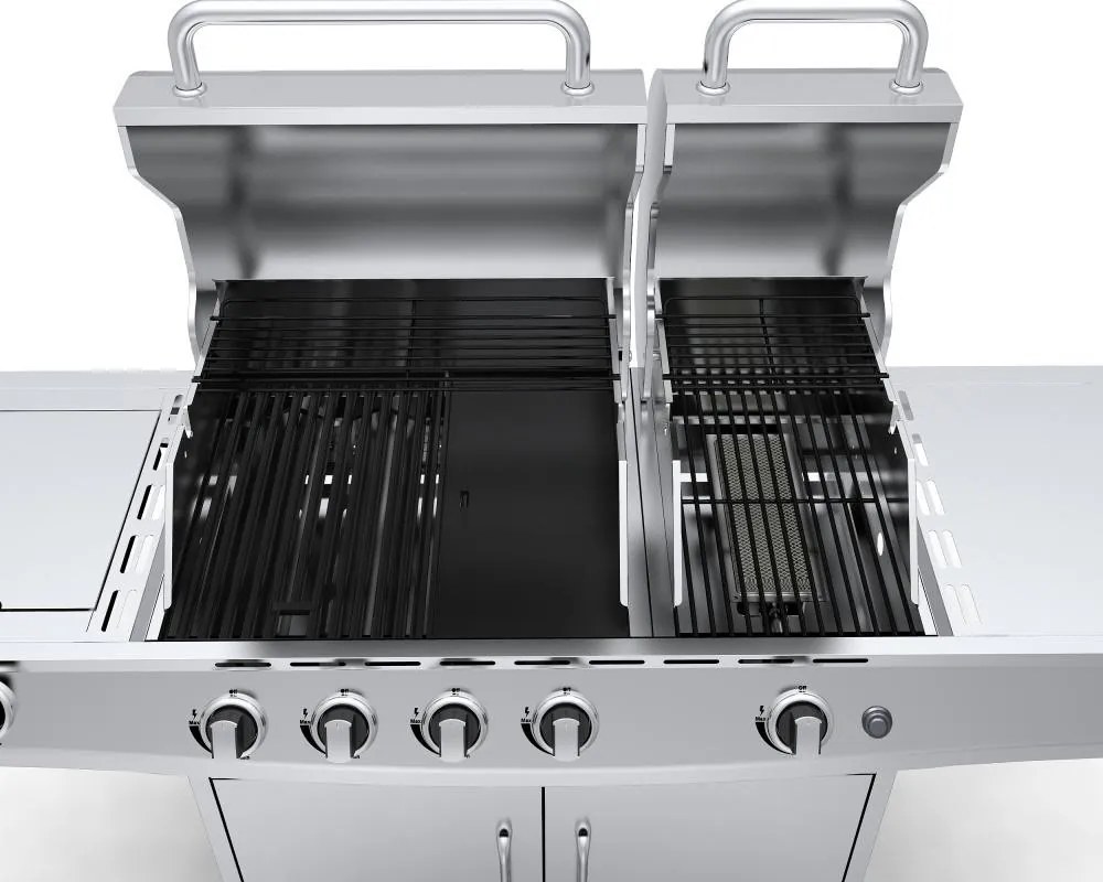 Grătar pe gaz din inox cu arzător lateral+INFRA Avenberg LINCOLN