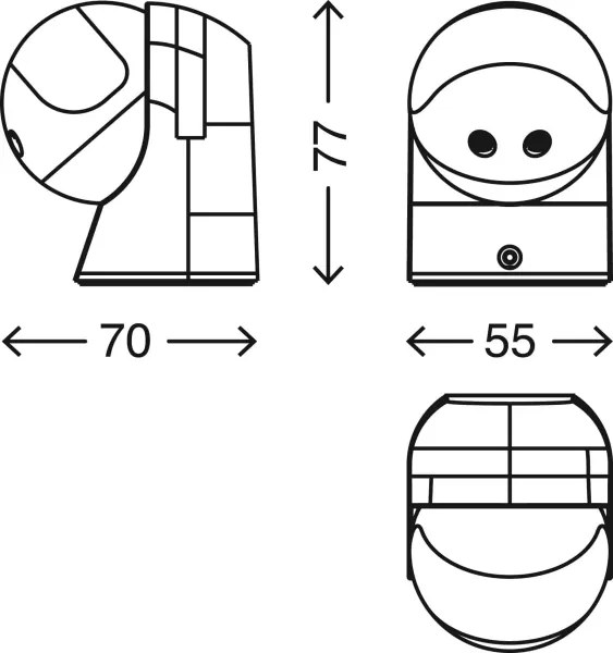 Senzor de mișcare de exterior Telefunken 306404TF 180° IP44 argintiu