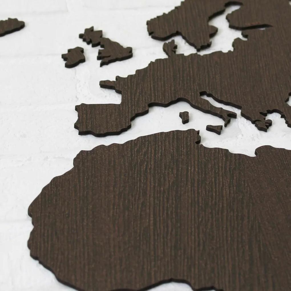 DUBLEZ | Harta lumii 3D din lemn pentru perete
