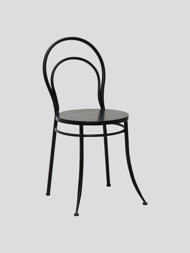 Scaun exterior negru din metal Curbis