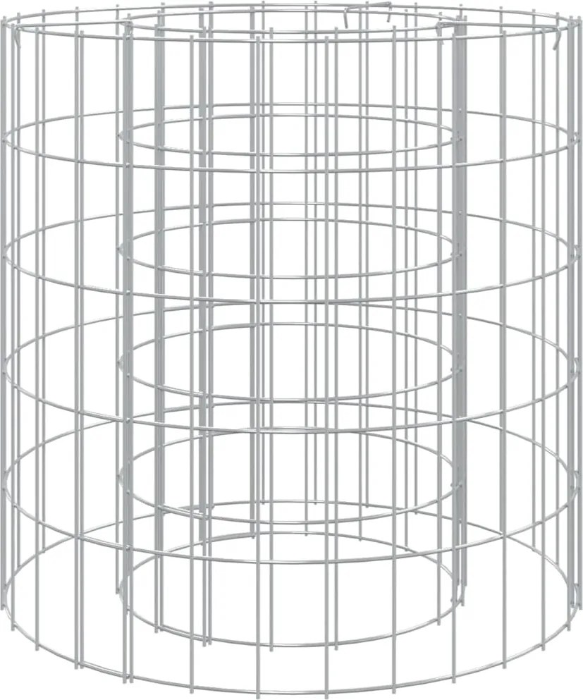 vidaXL Vatră de foc din gabion Ø 50 cm fier galvanizat