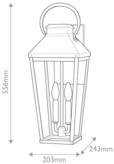 Hinkley HK-DAWSON-L - Aplica de exterior DAWSON L, 2xE14/40W/230V, IP44
