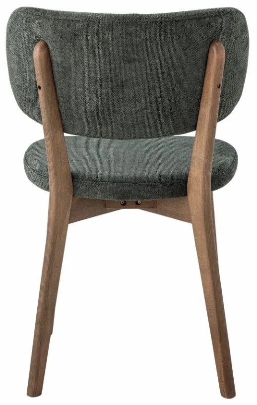 Scaun dining, verde, din lemn de stejar si stofa, Cally