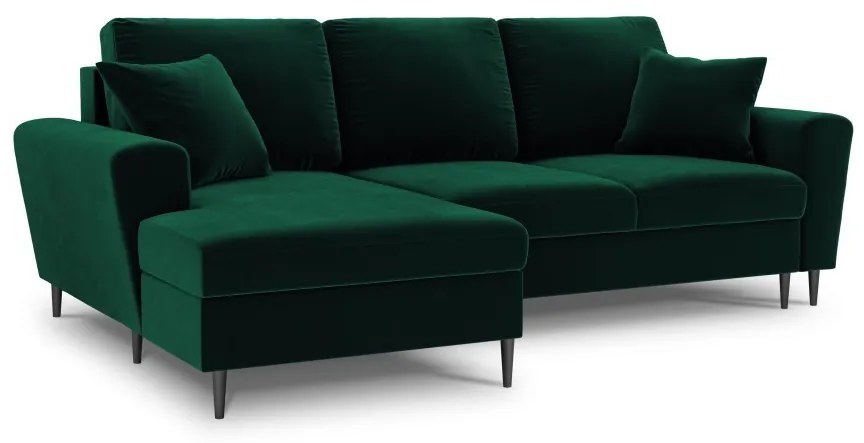 Coltar extensibil Kyoto 4 locuri catifea picioare negre