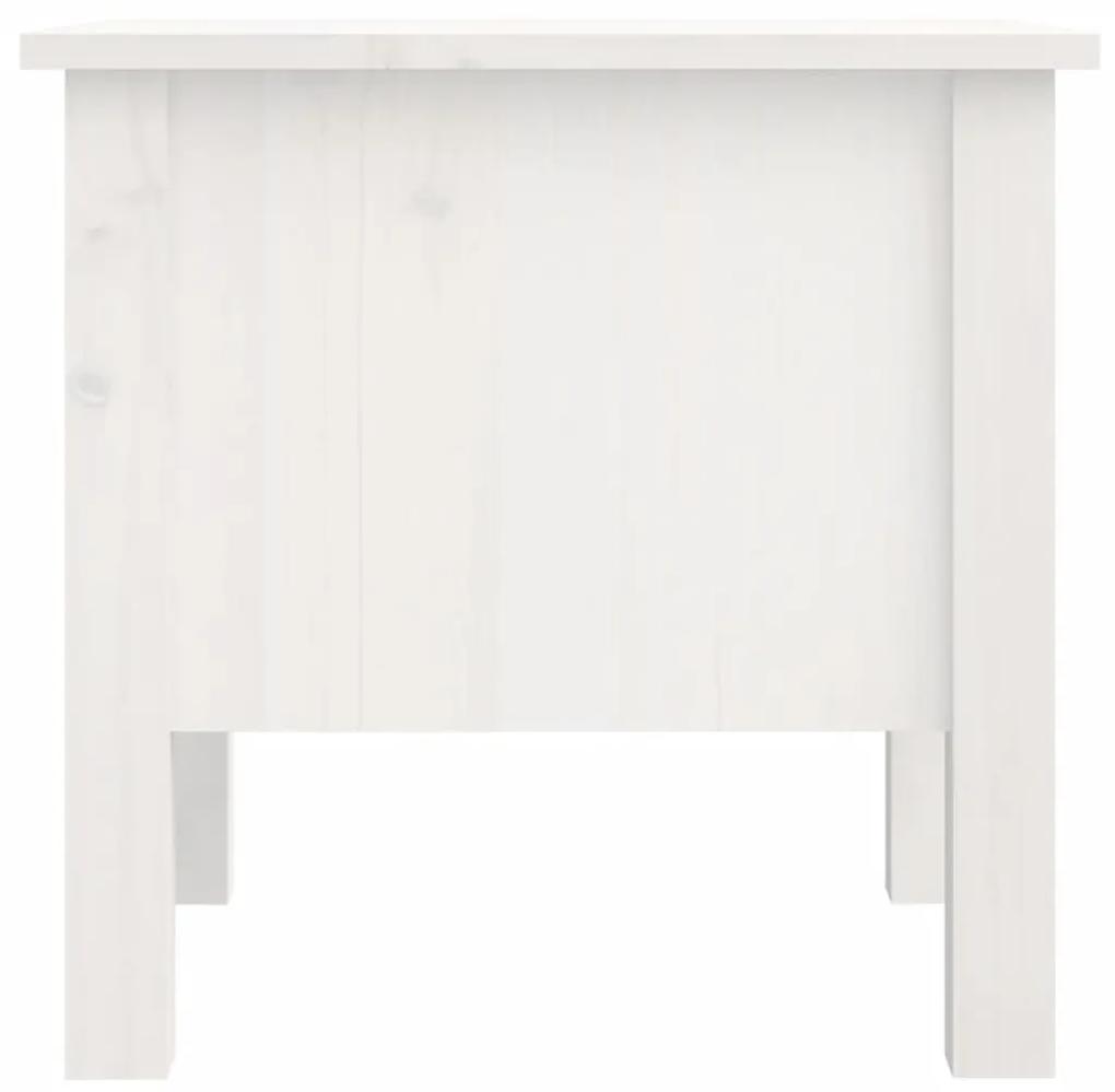 Masa laterala, alb, 40x40x39 cm, lemn masiv de pin 1, Alb, 40 x 40 x 39 cm